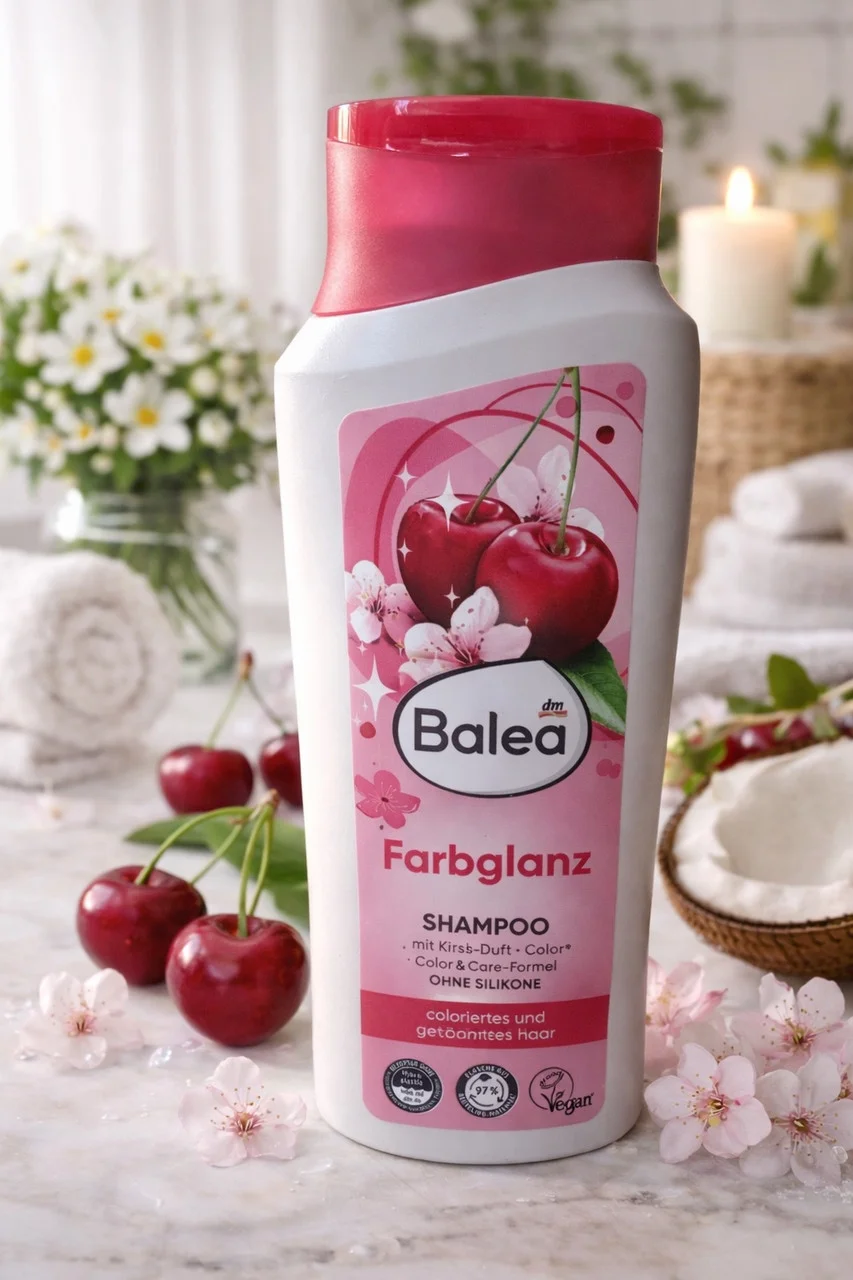 Шампунь щоденний Balea Farbglanz Kirsch Color&Care-Formel Shampoo Балеа для фарбованого Волосcя формула Колір та Блиск Вишня 300мл