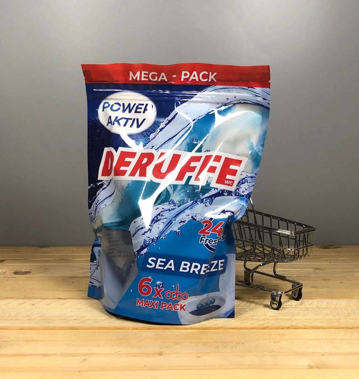 Набір Туалетний блок-підвіска для змивання унітазу Deruffe Power Activ WC Sea breeze Mega Pack Деруф Комплект аромат Океан 6шт