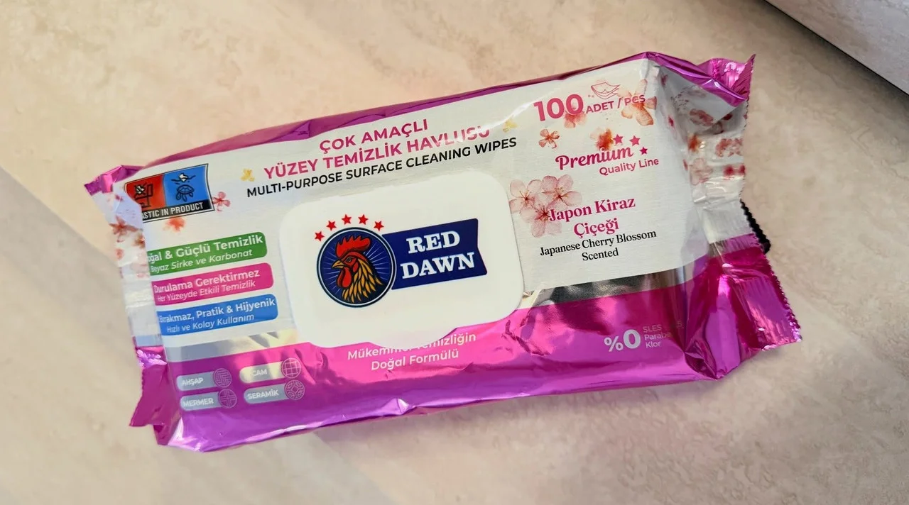Універсальні Серветки до прибирання Red Dawn Cok Amacli Yuzey Multi purpose surface РедДавн з клапаном Вологі Японська Вишня 100шт