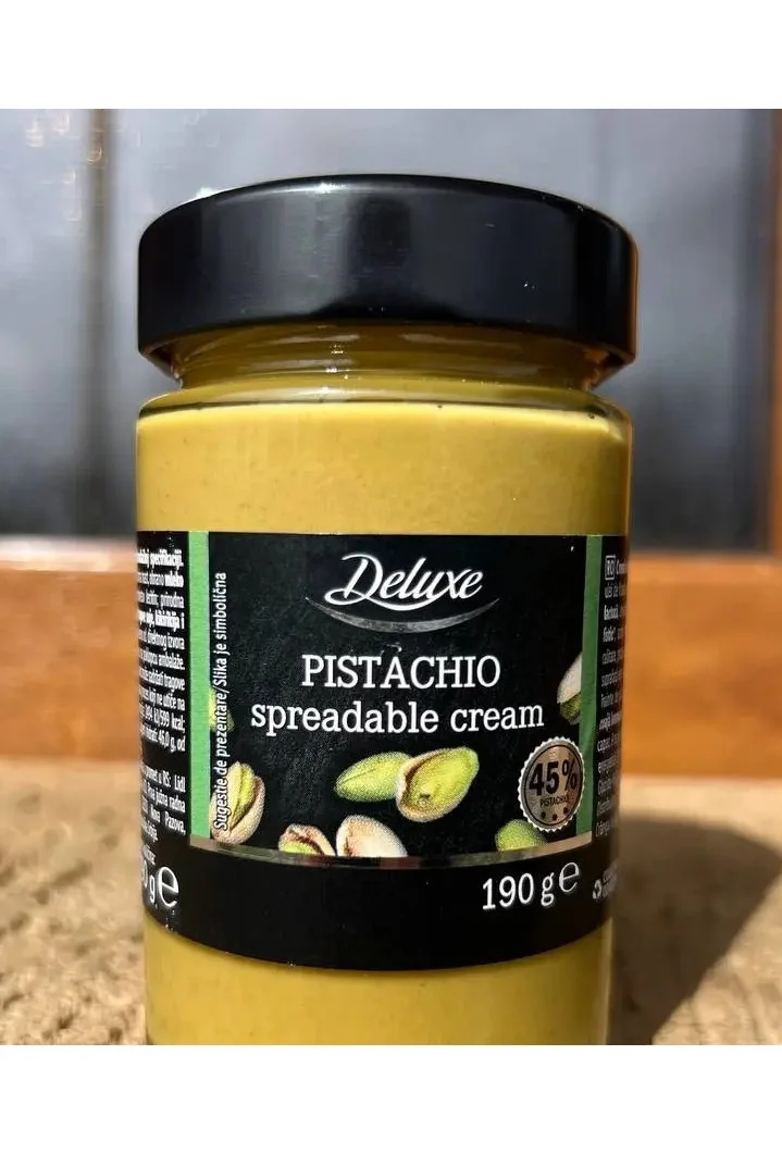 Фісташкова паста Десертний Крем Deluxe Pistachio Spreadable Cream 45% Делюкс розкішна паста для намазування Баночка 190г