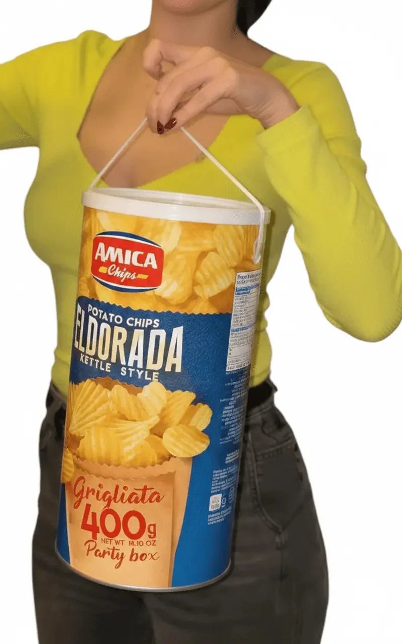 Чіпси картопляні Кітл-стайл Рифлені Amica Eldorada Kettle Style Grigliata Potato Chips Party Box Аміка смак Гриль Паті бокс 400г
