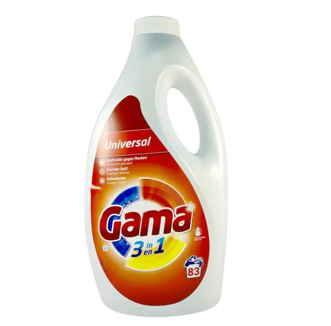 Гель для прання Універсальний Gama 3in1 Universal Washing Gel Гама для всіх типів білизни 83прань Каністра 3735мл
