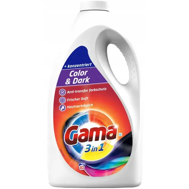 Гель для прання Кольор Gama 3in1 Color&Dark Washing Gel Гама для Кольорової та Темної білизни 83прань Каністра 3735мл