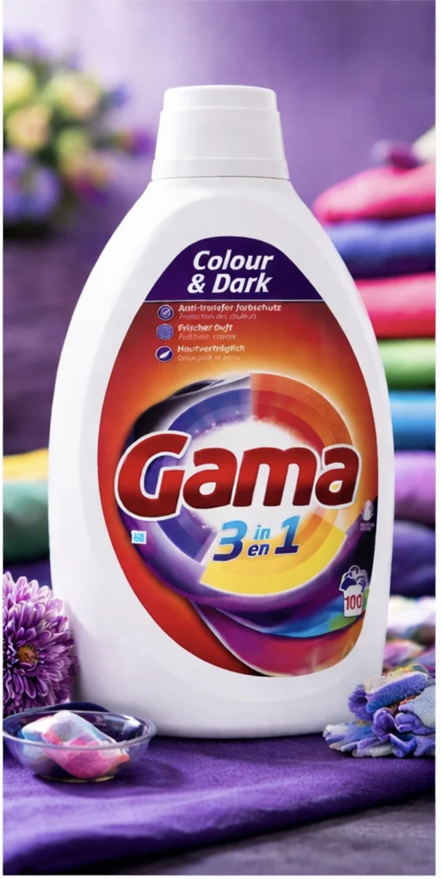 Гель для прання Кольор Gama 3in1 Color&Dark Washing Gel Гама для Кольорової та Темної білизни 100прань Каністра 4500мл
