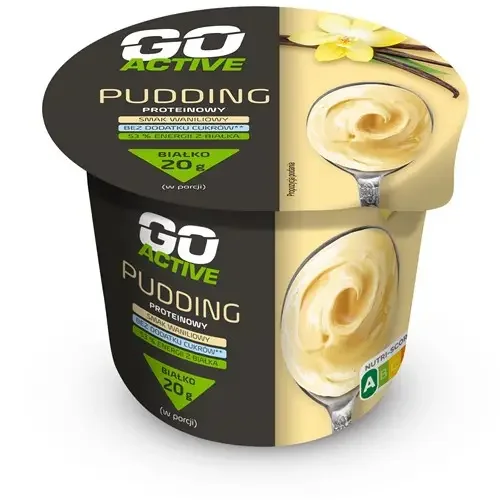 Пудинг Протеїновий без цукру Go Active Pudding Vanilowe Гоу Актів енергетичний Білок 20г на порцію смак Ваніль Стакан 200г