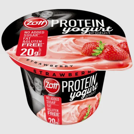 Йогурт Протеїновий без цукру Zott Protein Yogurt Strawberry Зотт Енергетичний Білок 20г смак Полуничний стакан 200г