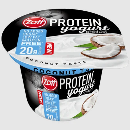 Йогурт Протеїновий без цукру Zott Protein Yogurt Coconut Зотт Енергетичний низькокалорійний Білок 20г смак Кокосовий стакан 200г