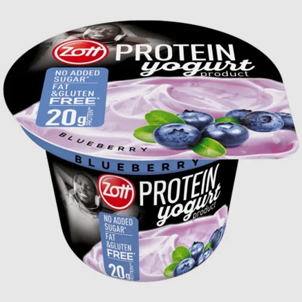 Йогурт Протеїновий без цукру Zott Protein Yogurt Blueberry Зотт Енергетичний Білок 20г смак Чорничний стакан 200г