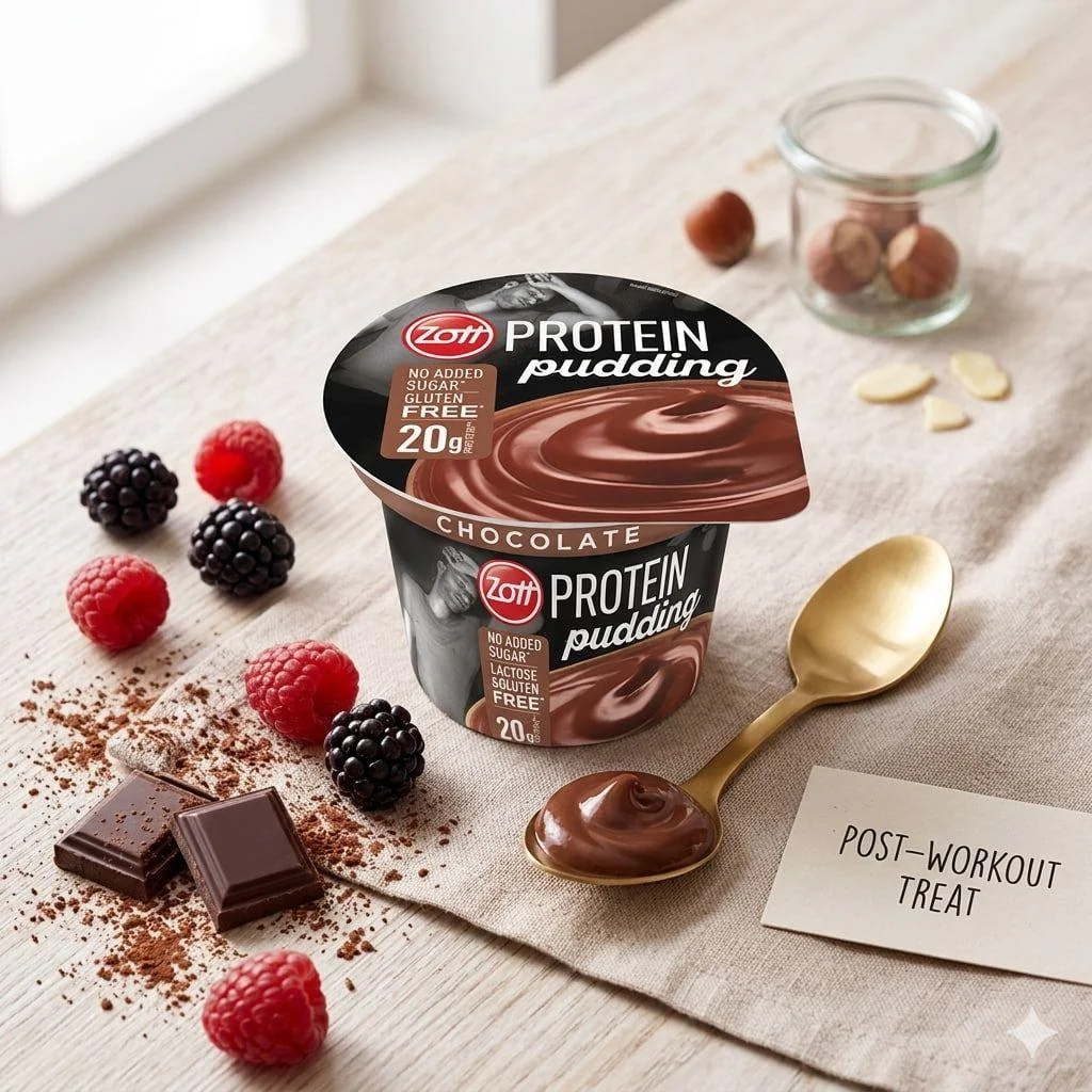 Пудінг Протеїновий без цукру Zott Protein Pudding Chocolate Зотт Енергетичний Білок 20г смак Шоколадний стакан 200г