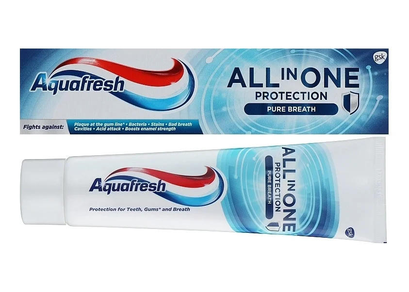 Зубна паста Haleon Aquafresh Pure Breath All in One Protection Аквафреш Комплексний захист та Свіжий подих Тюбик 75мл