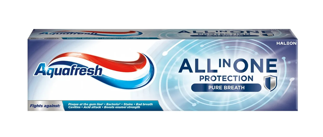 Зубна паста Haleon Aquafresh Pure Breath All in One Protection Аквафреш Комплексний захист та Свіжий подих Тюбик 75мл