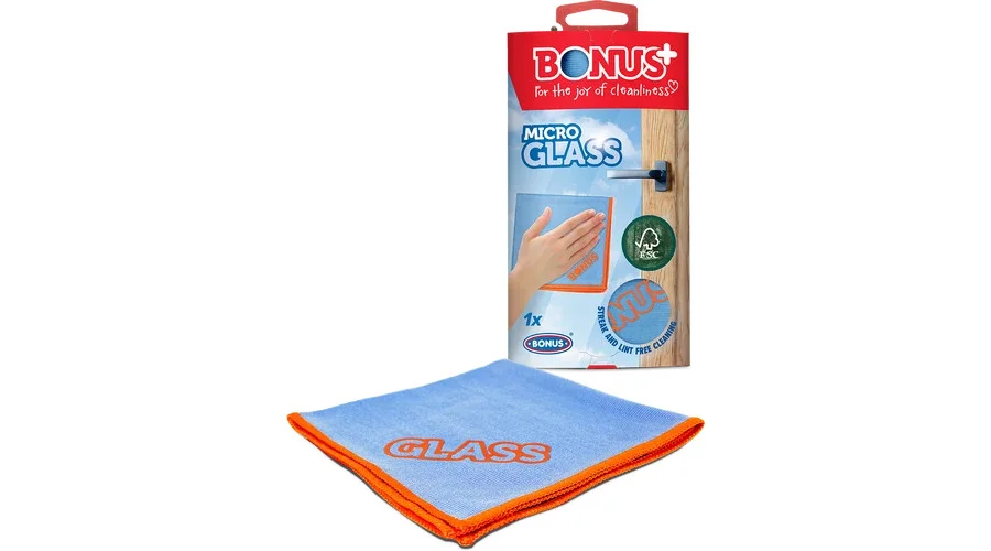 Серветка з мікрофібри для Вікон та Скла Bonus Micro Glass Cloth 1x Бонус мікро гласс без аромату Коробка 1шт