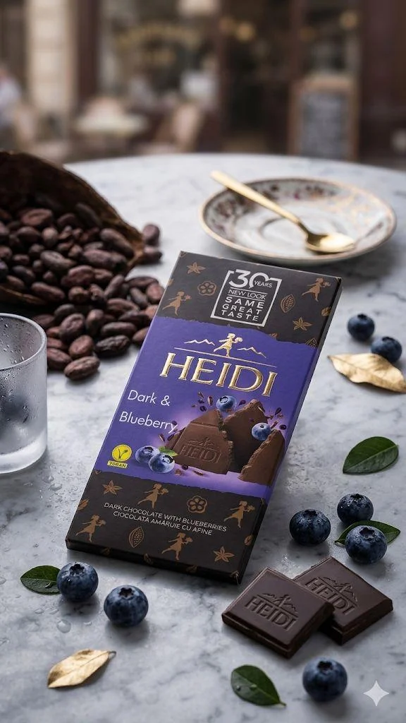Шоколад чорний Heidi Dark&Blueberry Dark Chocolate 48% Хайді плитка Чорниця в темному шоколаді Плитка 80г