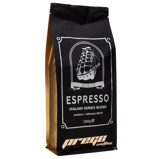 Кава в зернах Prego Espresso Coffee Italian Series Blend Arabica-Robusta Прего Міцний еспресо бленд Італія Арабіка Робуста 1000г