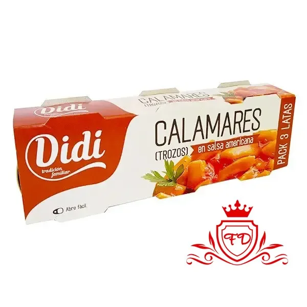 Кальмари морські у соусі Американа Didi Calamares trozos en salsa Americana Діді мясо шматочки пікантні Євробанка 3шт 240г