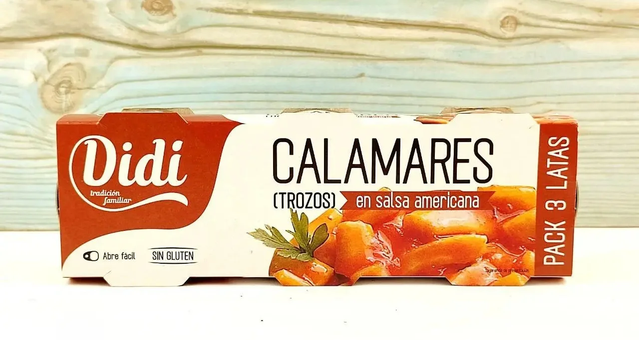 Кальмари морські у соусі Американа Didi Calamares trozos en salsa Americana Діді мясо шматочки пікантні Євробанка 3шт 240г