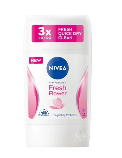 Антиперспірант Стік Nivea Fresh Flower AntiPerspirant 3x Extra Fresh Gentle Clean 48h Longlasting Нівеа кристал Свіжі Квіти 50мл