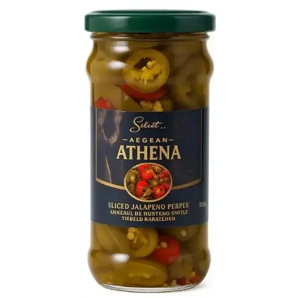 Перець Халапеньо Мікс Athena Aegean Sliced Jalapeno Pepper Атена маринований нарізаний Кільцями Червоний Зелений 180г