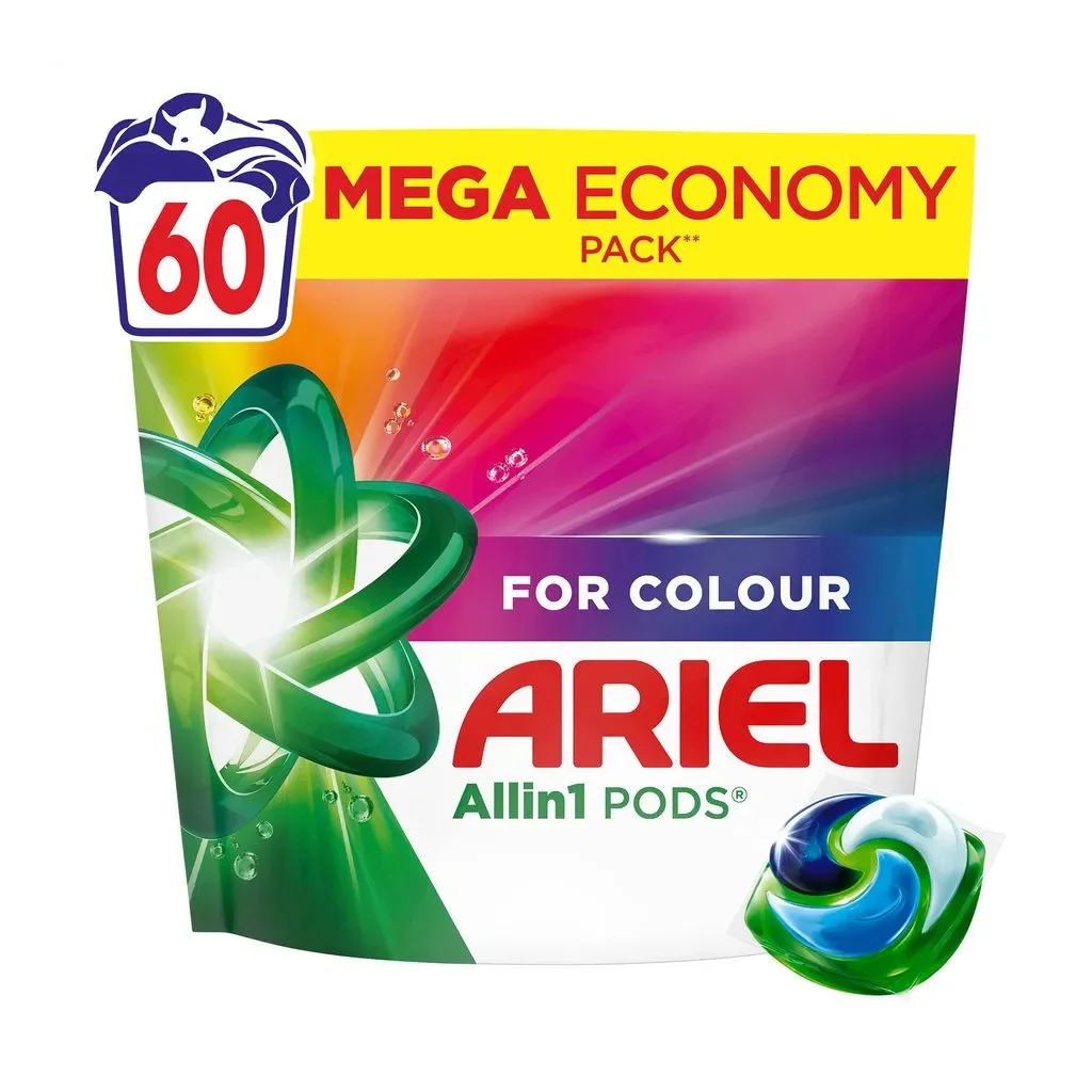 Капсули для прання Колор Ariel Color Pods All-in-1 Fast Dissolving Арієль Швидкорозчинні для кольорової Білизни 60шт