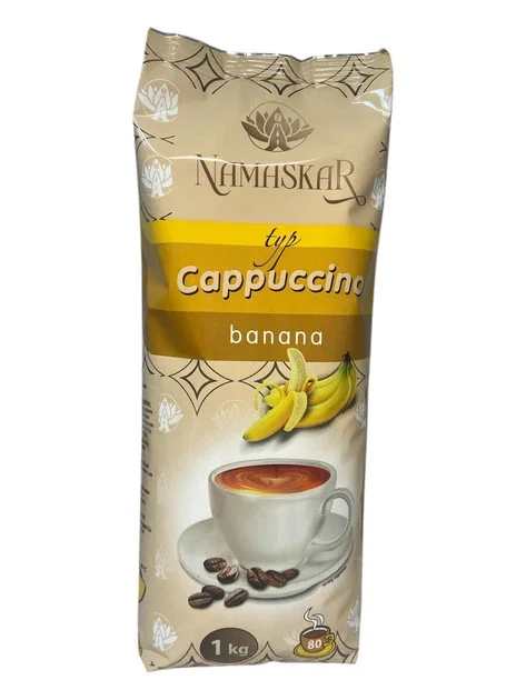 Напій Капучино розчинний Namaskar Cappuccino typ Banana Намаскар бананово-кавовий смак вакуум Пакет 80порцій 1000г