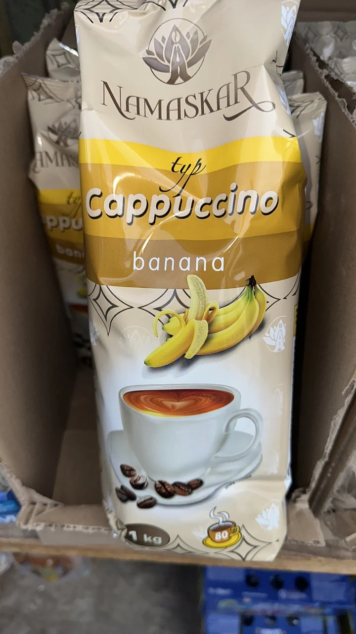 Напій Капучино розчинний Namaskar Cappuccino typ Banana Намаскар бананово-кавовий смак вакуум Пакет 80порцій 1000г