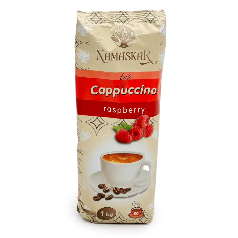 Напій Капучино розчинний Namaskar Cappuccino typ Raspberry Намаскар Малиново-кавовий смак вакуум Пакет 80порцій 1000г