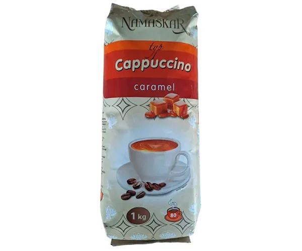 Напій Капучино розчинний Namaskar Cappuccino typ Caramel Намаскар карамельно-кавовий смак вакуум Пакет 80порцій 1000г