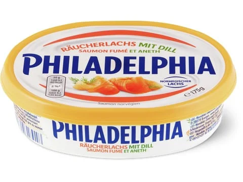 Сир-крем Вершковий Philadelphia Raucherlachs Mit Dill Saumon Fume Філадельфія Норвезький копчений Лосось з кропом 175г