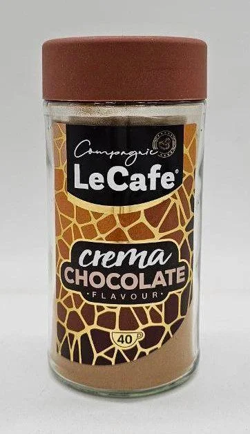 Кава розчинна LeCafe Crema Chocolate Flavour Coffee Лекафе Крема смак Шоколаду Гранули Склобанка 75г