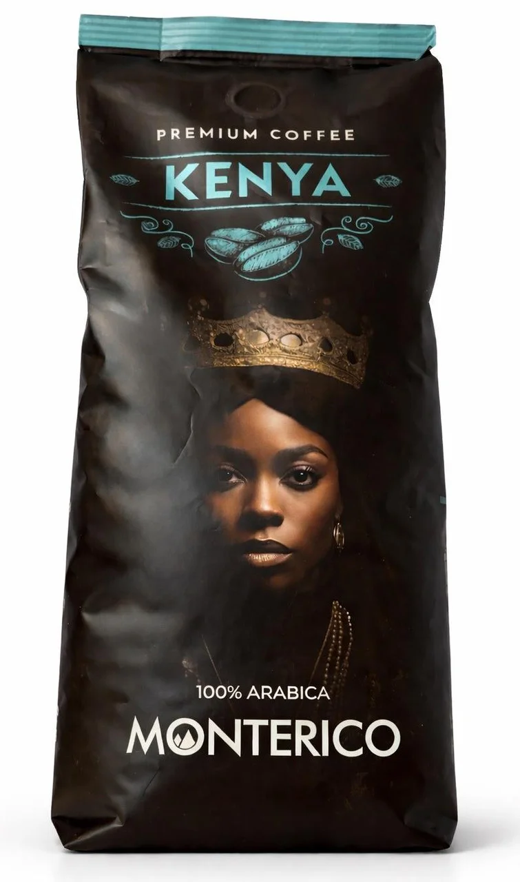 Кава в зернах Monterico Kenya Premium Coffee 100% Arabica Монтеріко Кенія Преміум Арабіка Пакет з клапаном 1000г