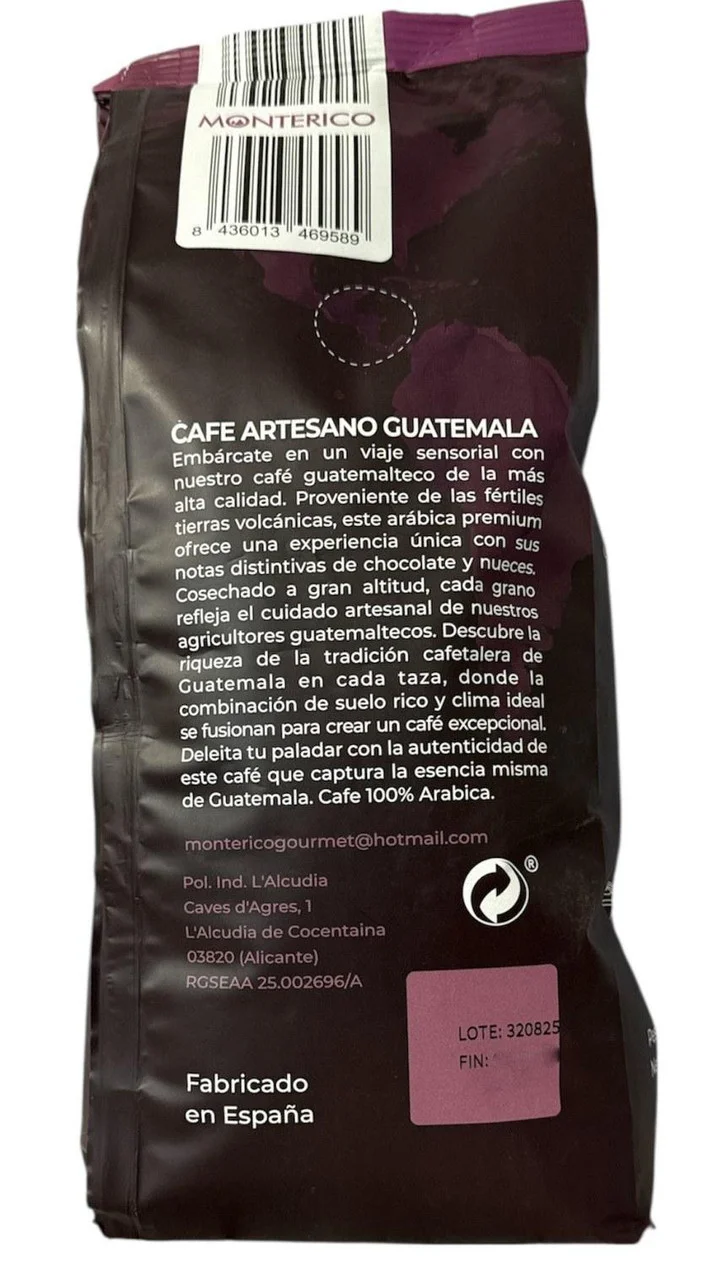 Кава в зернах Monterico Guatemala Premium Coffee 100% Arabica Монтеріко Гватемала Преміум Арабіка Пакет з клапаном 1000г