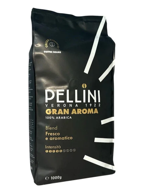 Кава в зернах Pellini Verona Gran Aroma Arabica Blend Fresco Aromatico Пелліні Верона Арома Пакет 1000г