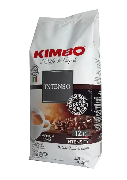 Кава в зернах Kimbo Intenso Medium Roast Balanced&Creamy Кімбо Інтензо Збалансована купаж арабіки Пакет 1кг