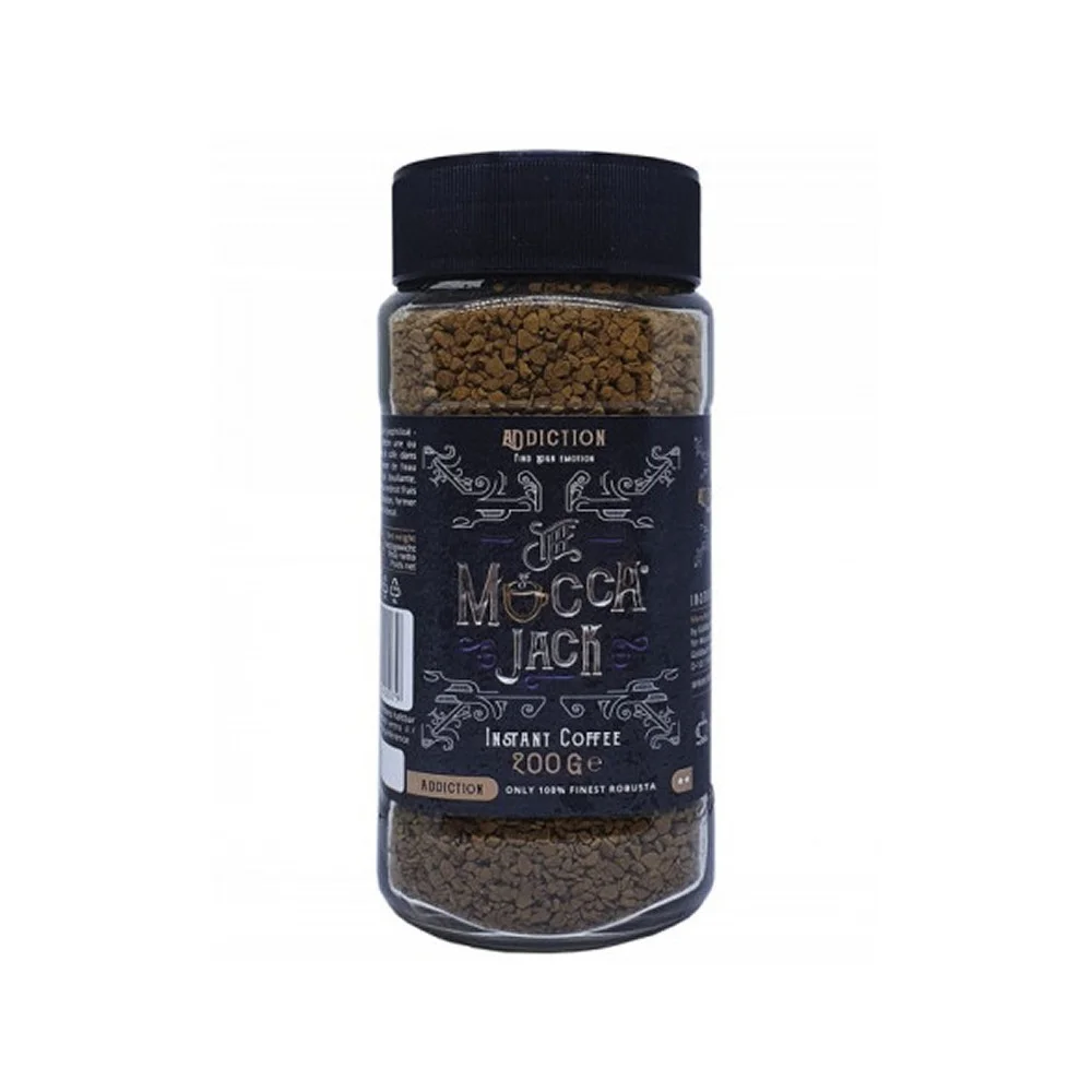 Кава розчинна Mocca Jack Addiction Instant coffee Robusta Мокка Джек Залежність в гранулах Робуста Скло 200г