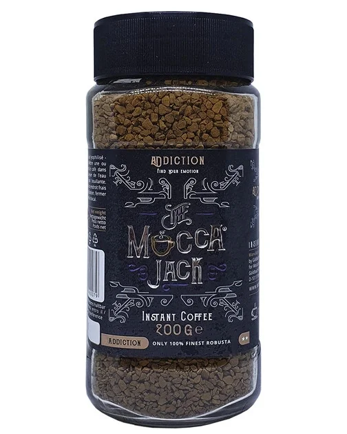 Кава розчинна Mocca Jack Addiction Instant coffee Robusta Мокка Джек Залежність в гранулах Робуста Скло 200г