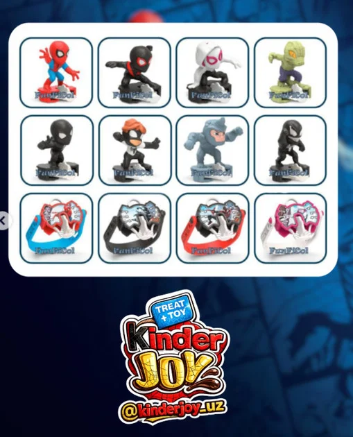 Шоколадне яйце з Іграшкою Kinder JOY Spider Man Marvel Series with Surprise Кіндер Джой Спайдермен Людина Павук 20г