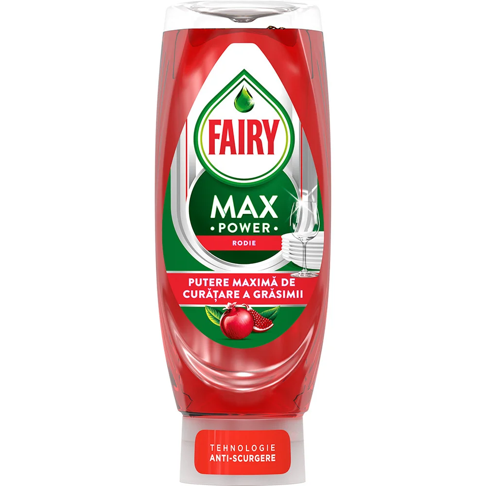 Гель для миття Посуду Fairy Max Power Rodie Фейрі ефективний Антижир технологія Антирозлив Гранат 730мл