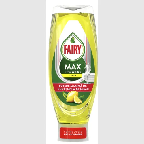 Гель для миття Посуду Fairy Max Power Lamaie Lemon Фейрі ефективний Антижир технологія Антирозлив Лимон 730мл