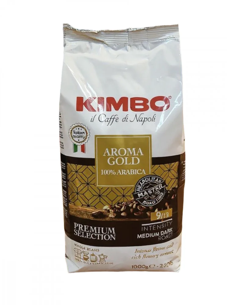 Кава в зернах Kimbo Aroma Gold Arabica Premium Selection Medium Dark Кімбо Арома Голд арабіка Пакет 1кг