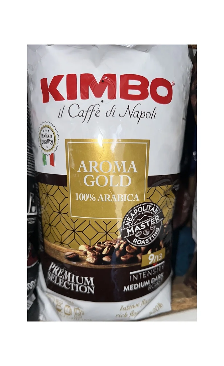 Кава в зернах Kimbo Aroma Gold Arabica Premium Selection Medium Dark Кімбо Арома Голд арабіка Пакет 1кг
