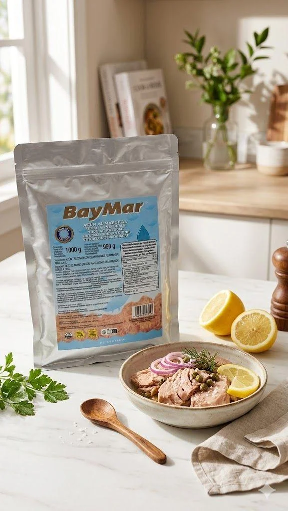 Тунець шматочки у власному соку BayMar Tonno al Naturale Atun БайМар філе Фольгований пакет 1кг