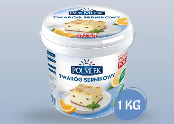 Сир-творог вершковий до Чизкейків та десертів кулінарний Polmlek Twarog sernikowy Полмлек Відро 1000г - 3