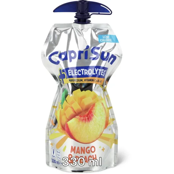 Напій з фруктовим соком Дитячий Capri-Sun Electrolytes Mango&Peach Капрі Сан Манго Персик з Електролітами Дой-пак з клапаном 330мл - 3