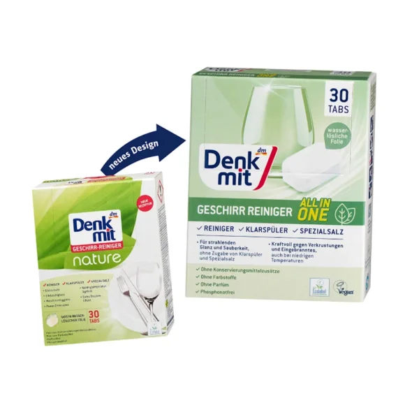 Таблетки для посудомийних машин Denkmit geschirr reiniger nature 30шт - 3