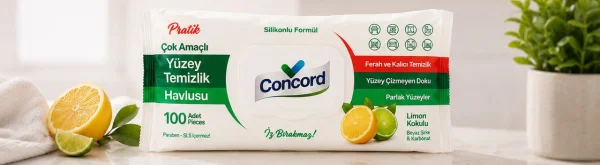 Серветки для прибирання Універсальні Atlas Concord Pratik Surface Cleaning Limon Конкорд Вологі Оцет та Сода з Клапаном 100шт - 2