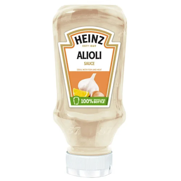 Соус барбекю міні Heinz Alioli Sauce Хейнз Айолі До мяса та салатів Насичений майонез з часником та лимоном 265мл - 3