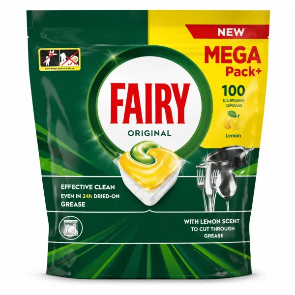 Таблетки для Посудомийних машин Fairy Original All in1 Tabs Mega Pack Lemon Фейрі Платінум Капсули Мега упаковка 100шт - 2