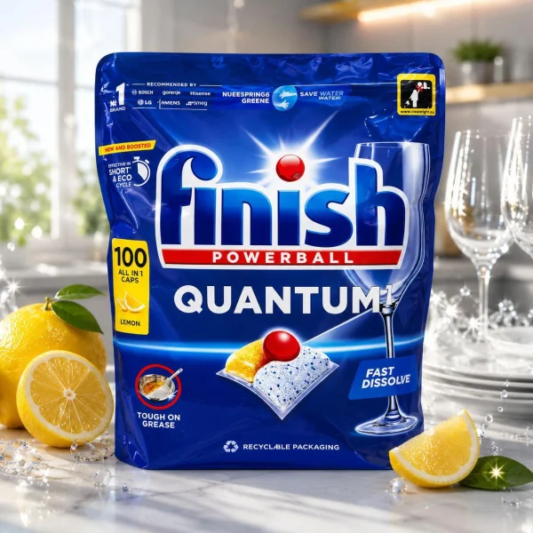 Таблетки для Посудомийних машин Finish Quantum Powerballs Powerful Clean&Shine Fast Dissolving Фініш Квантум Швидкорозчинні 100шт - 1