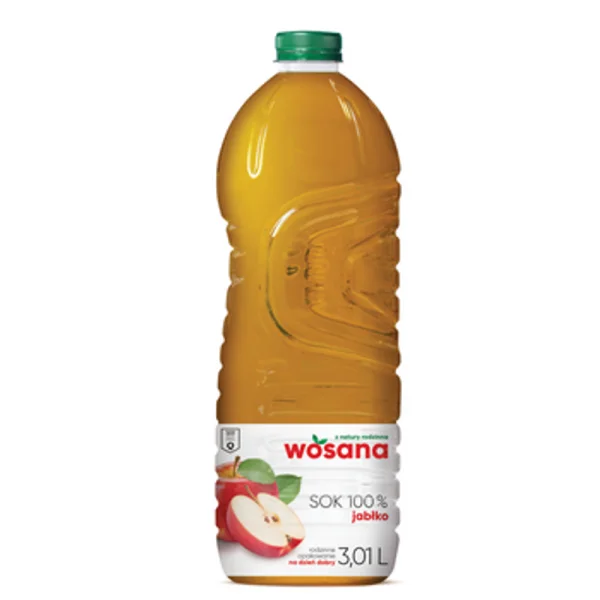 Сік Яблучний Wosana Sok 100% Jablko Восана натуральний світлих яблук Мініканістра 3000мл - 2