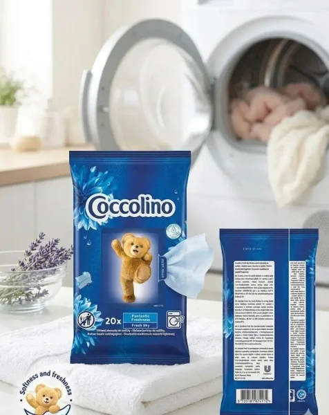 Серветки Ароматичні для автоматичних Сушильних машин Coccolino Fantastic Freshness Fresh Sky Коколіно з міні клапаном 20шт - 1